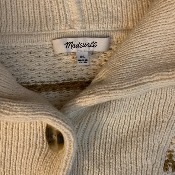Madewell Canby Button Mockneck Sweater in Stripe size XS, good used condition - Picture 9 of 11